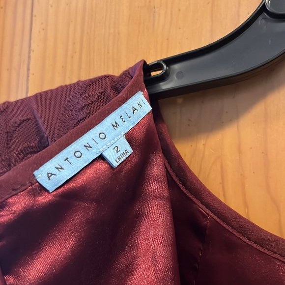 Antonia Melani Burgundy Dress . Size 2 - Picture 3 of 6
